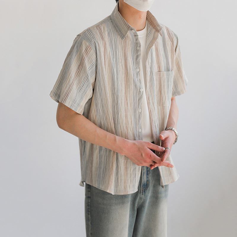 Loose Striped Floral Shirt