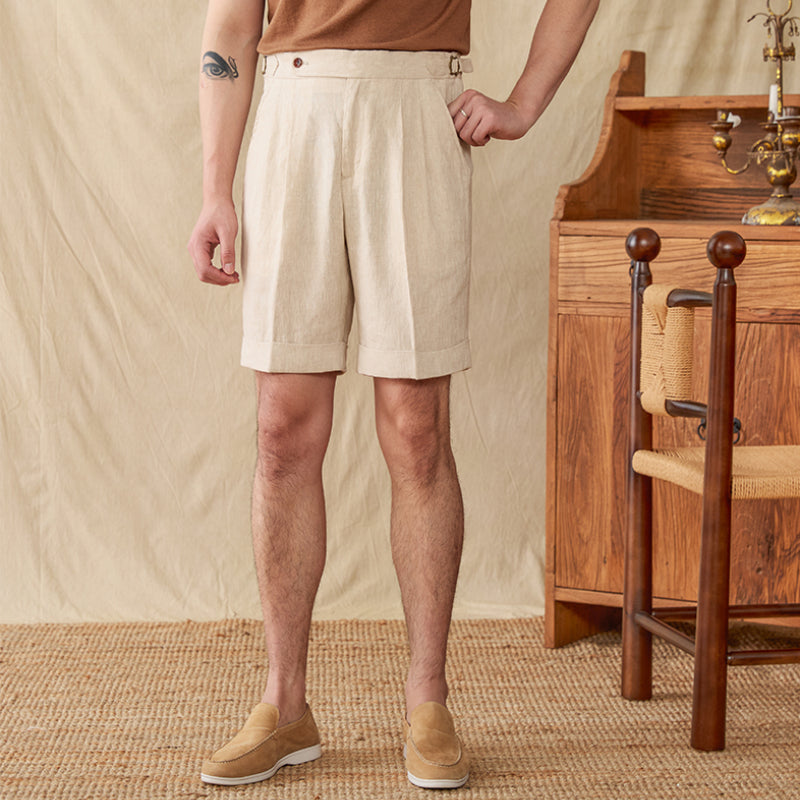 Italian 100% Linen Breathable Casual Shorts