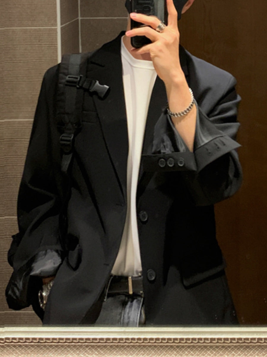 Korean Style Loose Casual Single-breasted Blazer