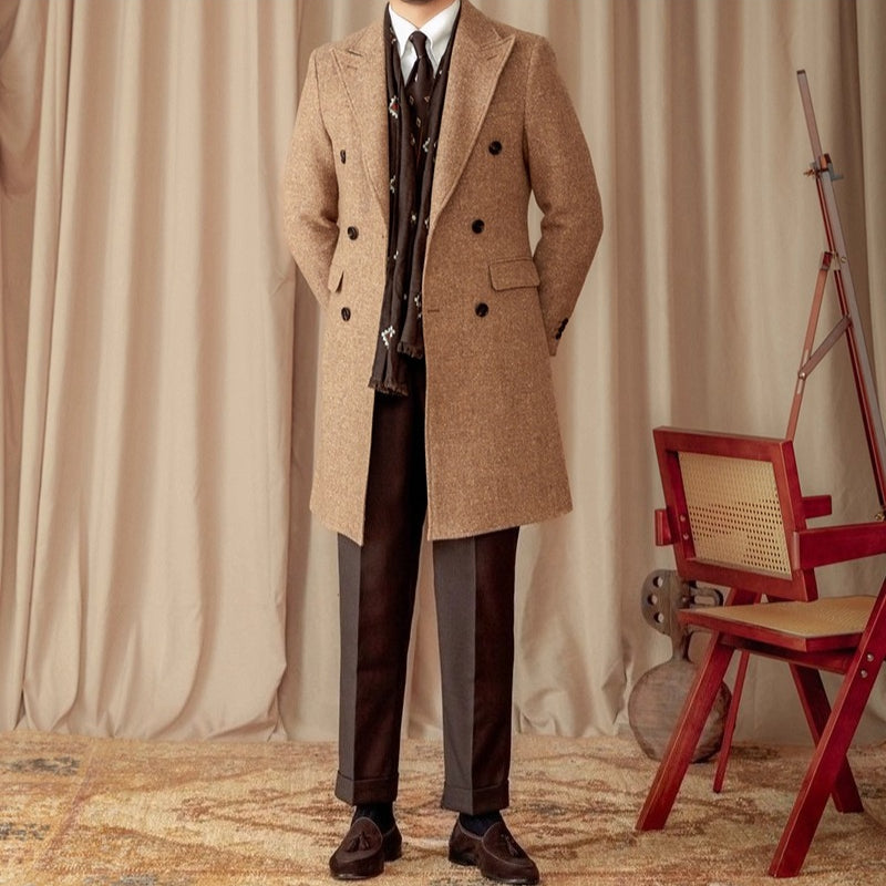 Wool-Silk Blend Tweed Coat