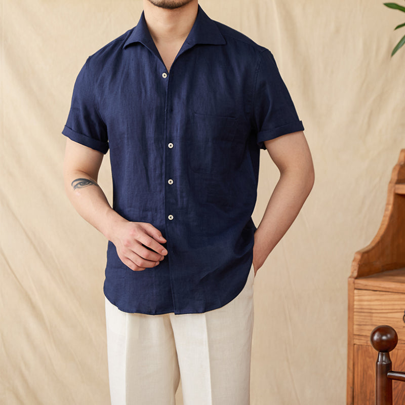 100% Linen Breathable Casual Thin Business Shirt