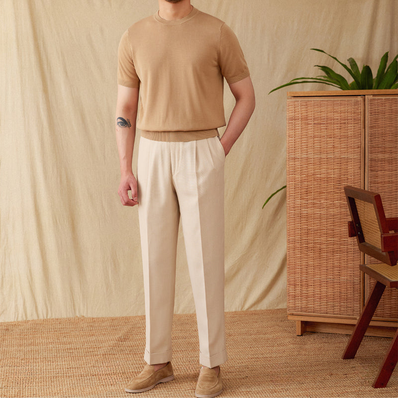 Lyocell Breathable Casual Round Neck T-shirt