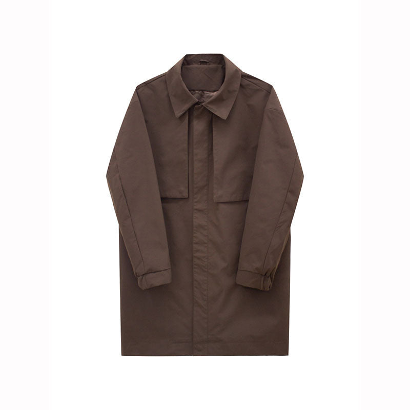 Men's Loose Lapel Mid-length Casual Jacket