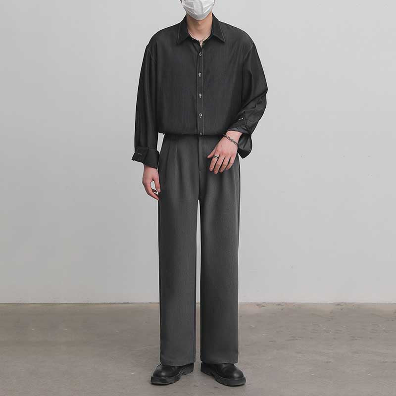Loose Solid Color Drape Non-iron Shirt