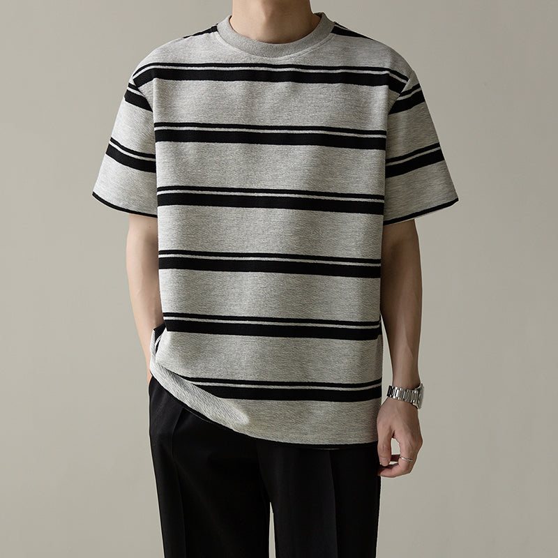 Striped Crew Neck Casual T-shirt