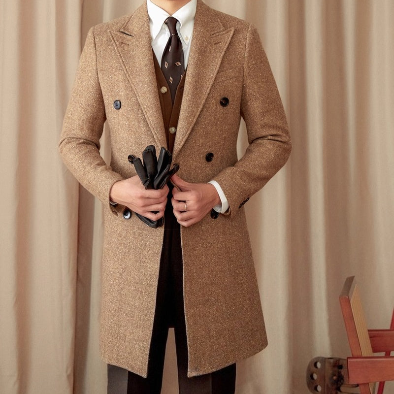 Wool-Silk Blend Tweed Coat