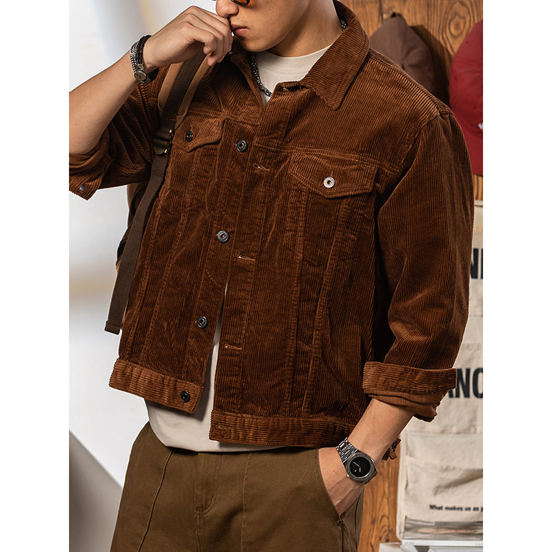 Men's Corduroy Lapel Warm Work Jacket