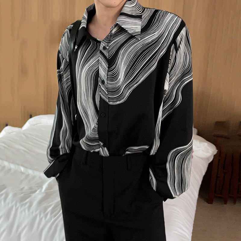 Irregular Pattern Loose Shirt
