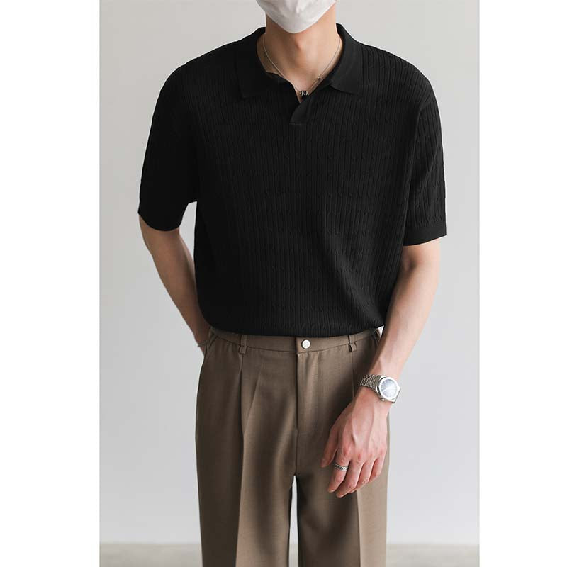 Men's Short Sleeve Knitted Sweater
