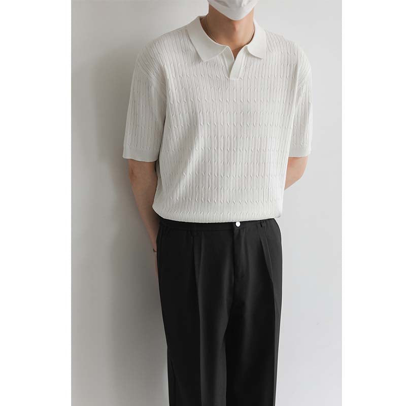 Men's Short Sleeve Knitted Sweater
