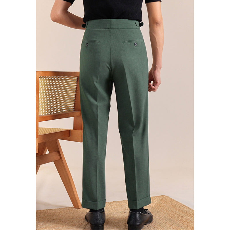 Summer Breathable Italian Double Pleated Naples Straight Trousers
