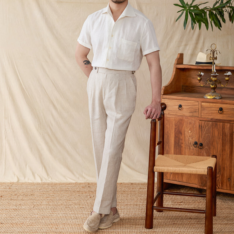 100% Linen Breathable Casual Thin Business Shirt