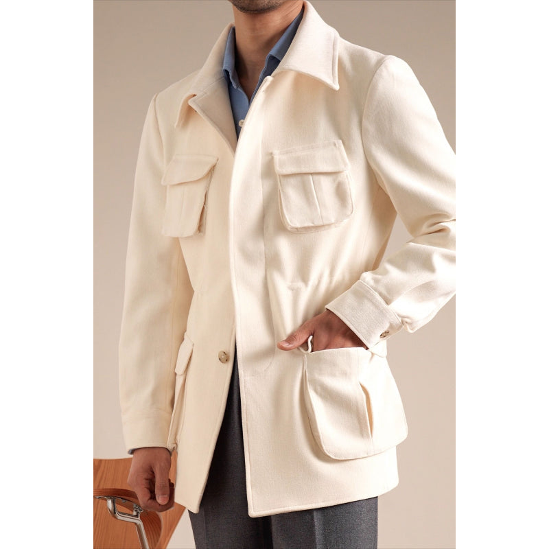 Chenille Plain Safari Jacket