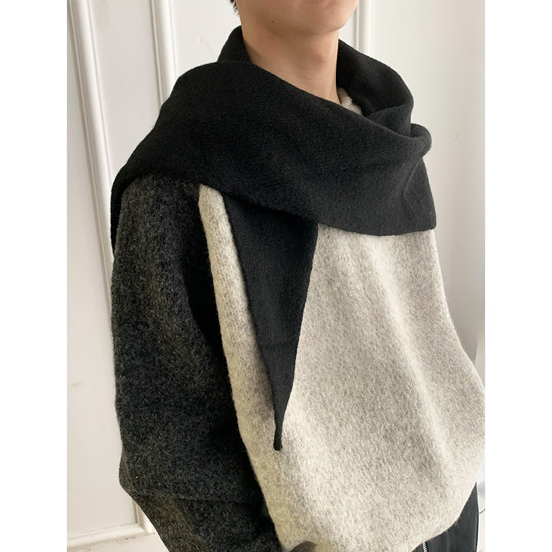Wool Knitted Triangle Warm Scarf