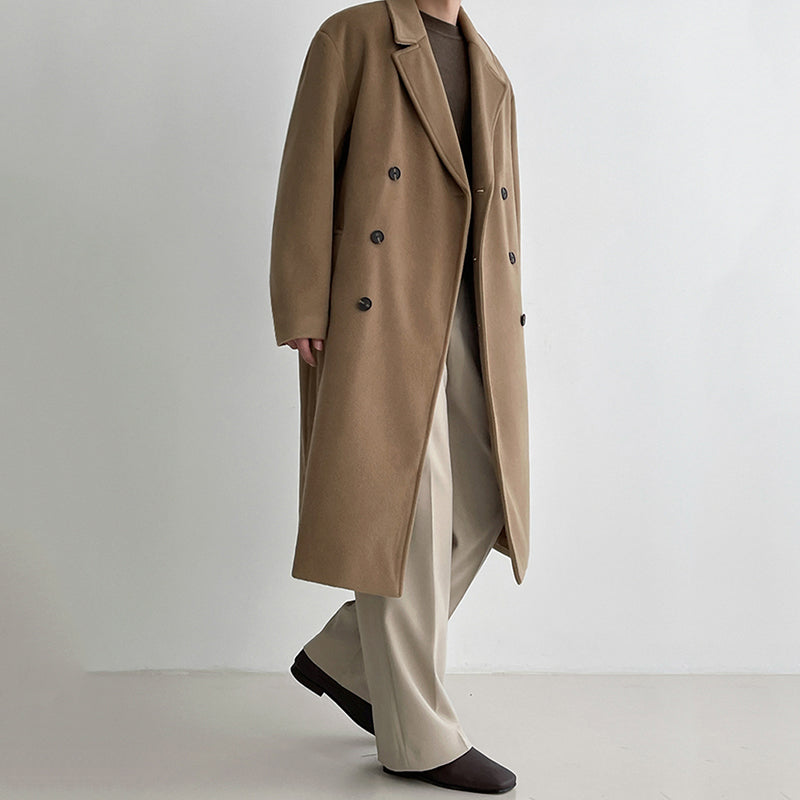 Solid Color Woolen Loose Thick Coat