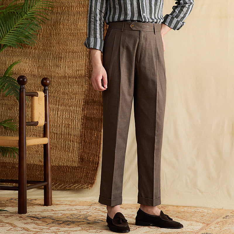 Cotton And Linen Breathable Thin High Waist Straight Pants