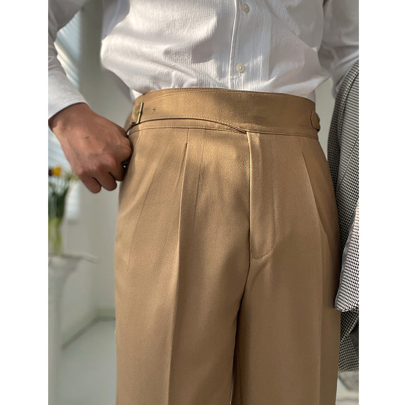 Retro High Waist Straight Business Casual Pants