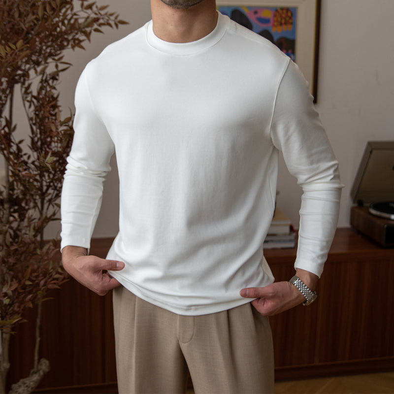 Men's Retro Casual Round Neck Long Sleeve Top
