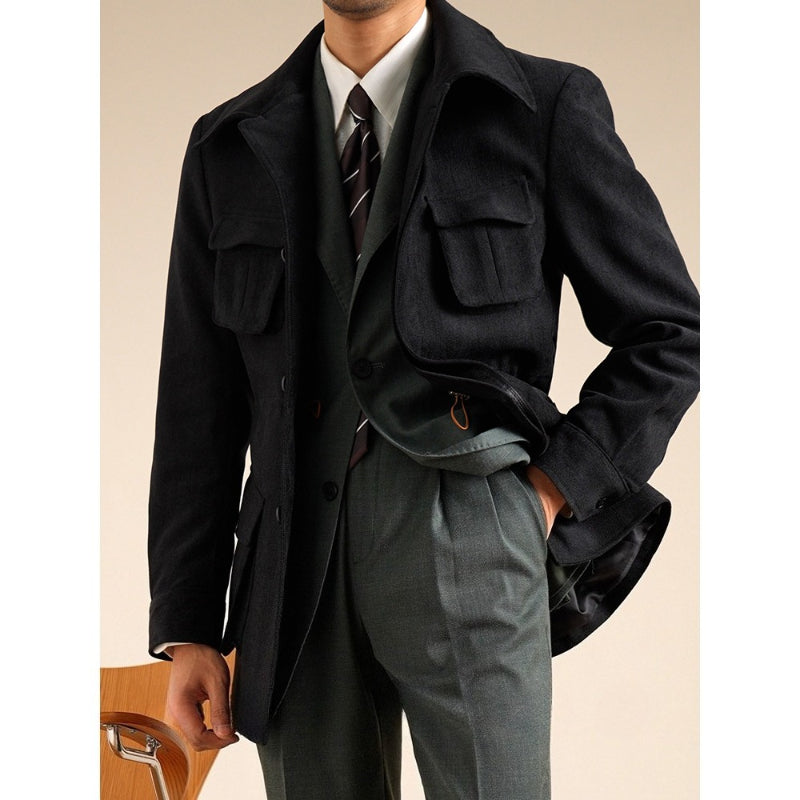 Chenille Plain Safari Jacket