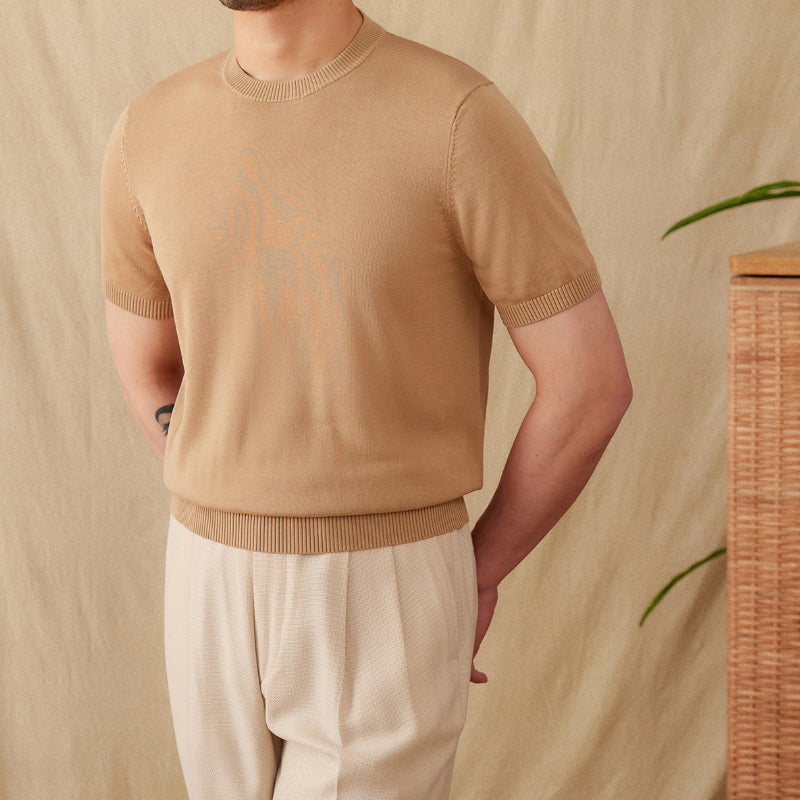 Lyocell Breathable Casual Round Neck T-shirt
