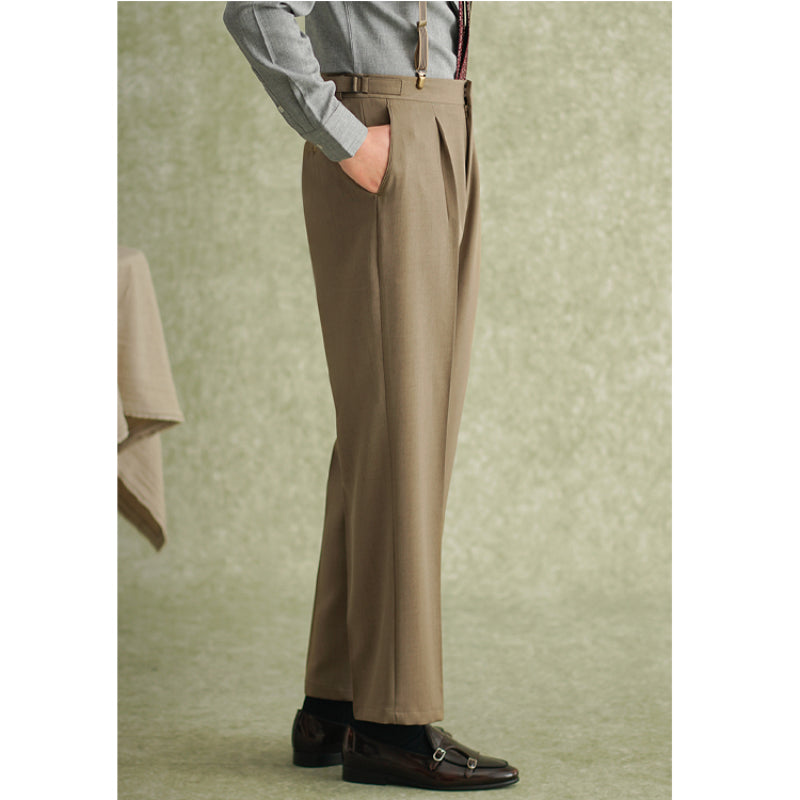 Casual Business Straight Trousers Retro High Waist Pants