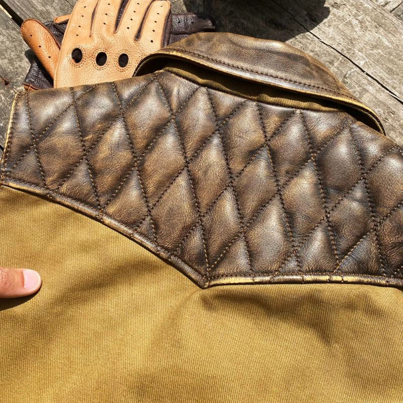Men's Waxed Canvas Hand-rubbed Leather Vest