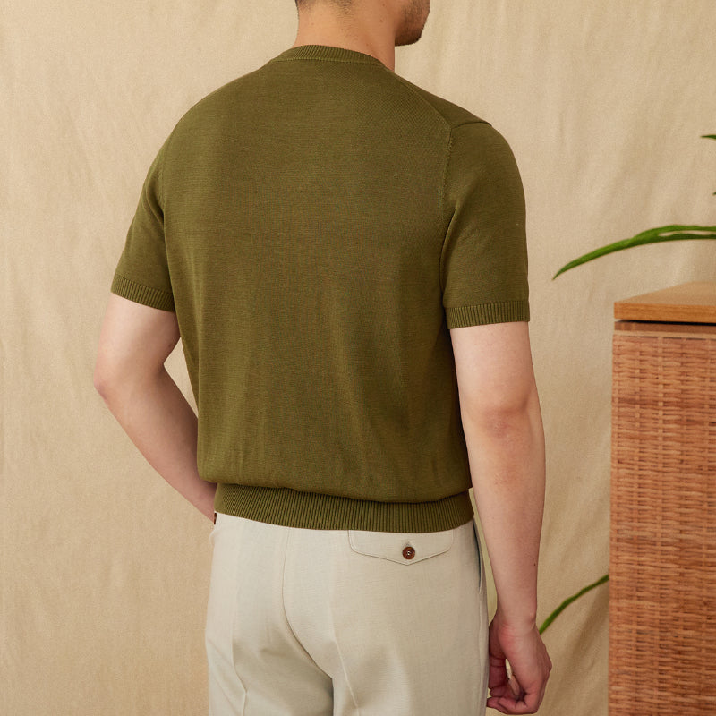 Lyocell Breathable Casual Round Neck T-shirt