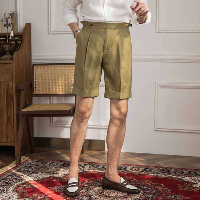 Italian 100% Linen Breathable Casual Shorts