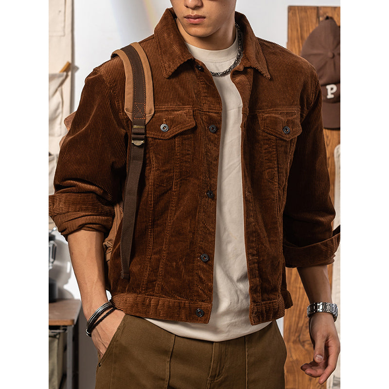 Men's Corduroy Lapel Warm Work Jacket