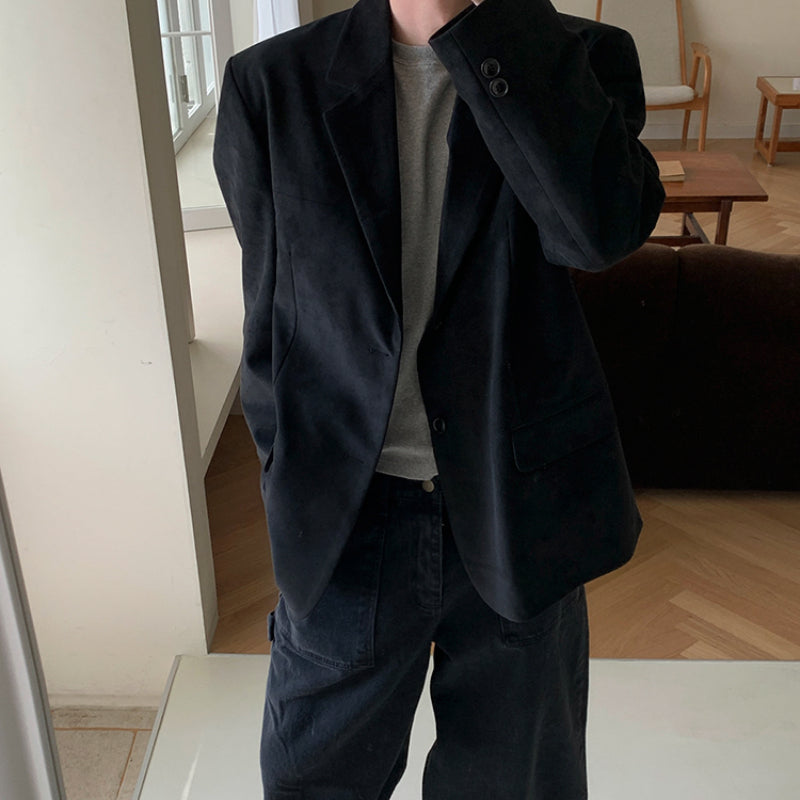 Casual Loose Fit Single-breasted Suit Jacket