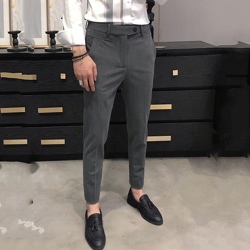 Men's Casual Slim Fit Business Nine-minute Trousers