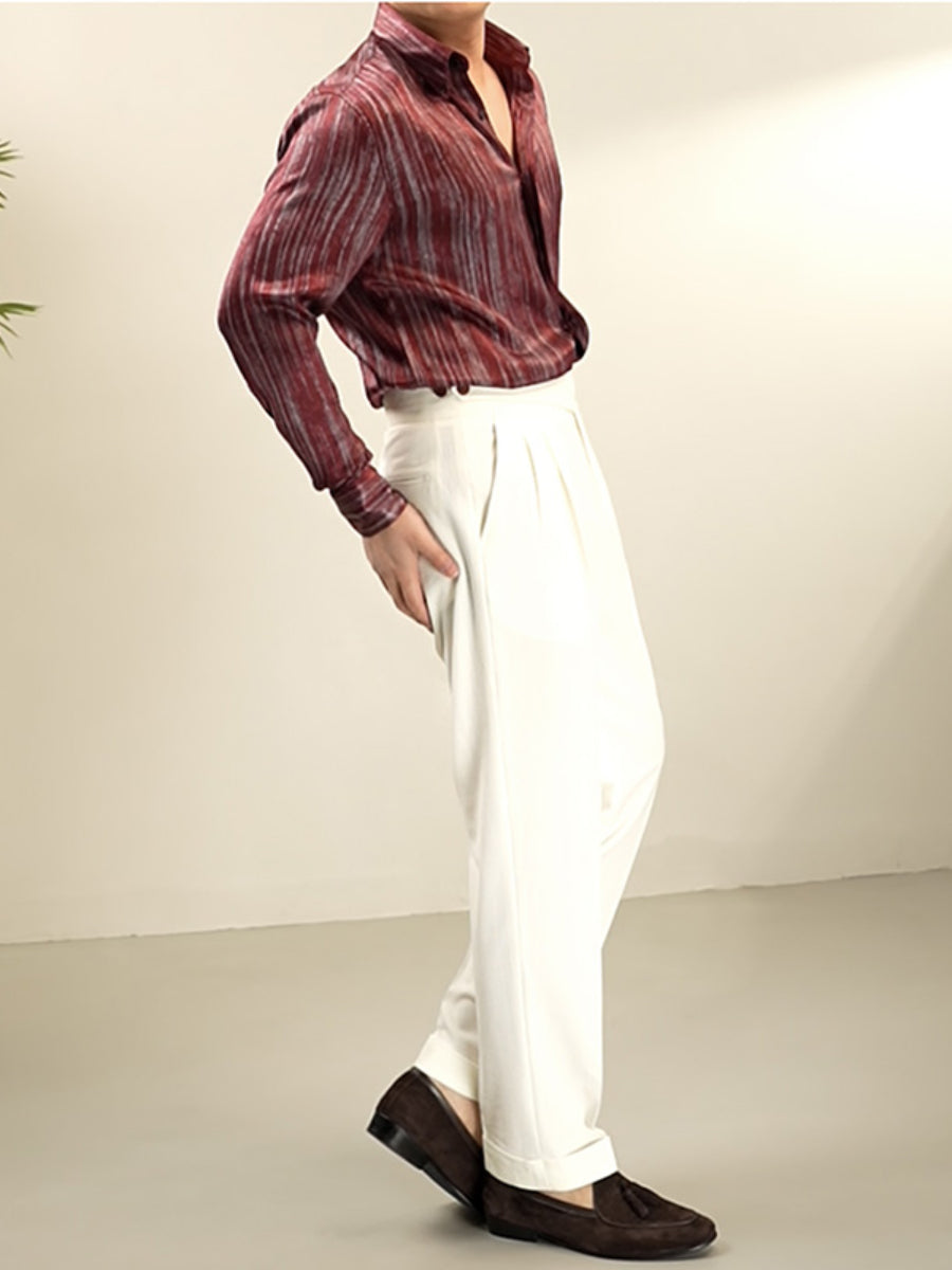 Striped Non-iron Thin Single-breasted Shirt