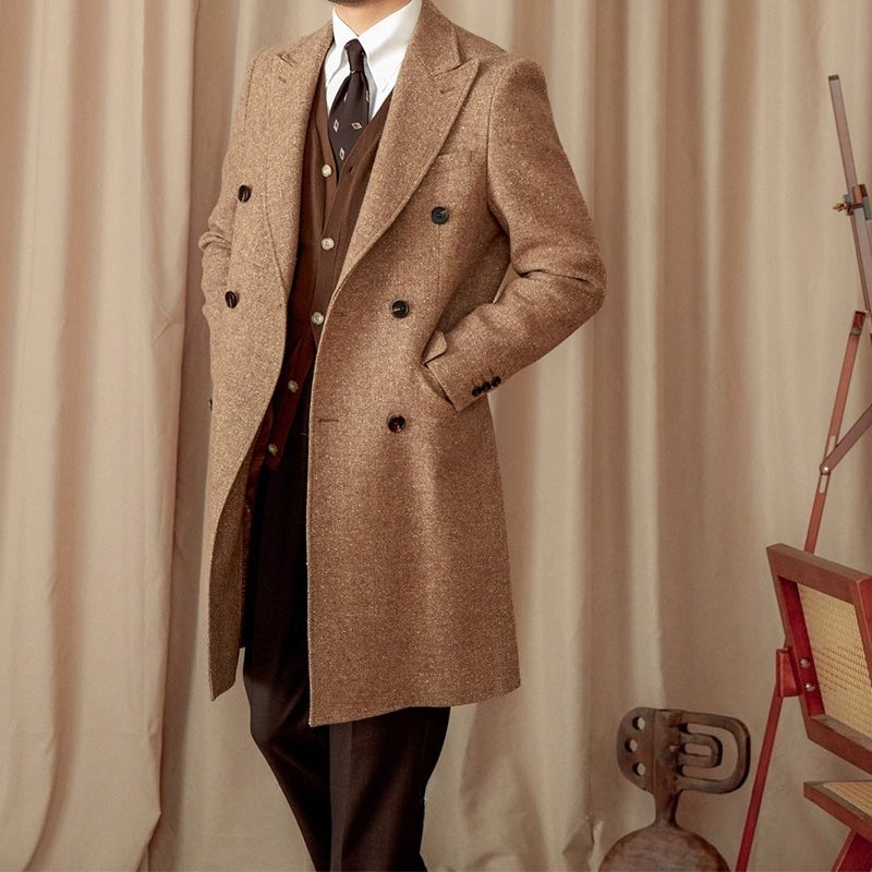 Wool-Silk Blend Tweed Coat