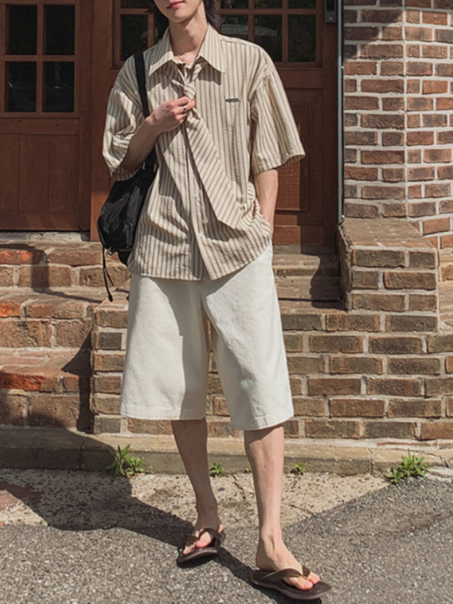 Japanese Striped Loose Casual Shirt