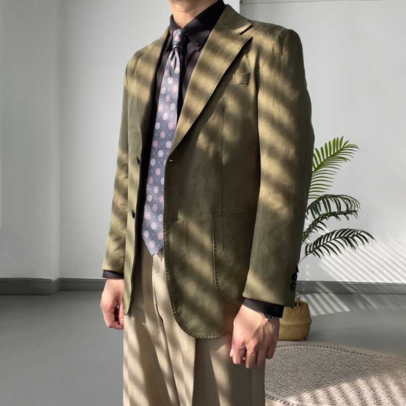 Slim Fit Vintage Suede Blazer
