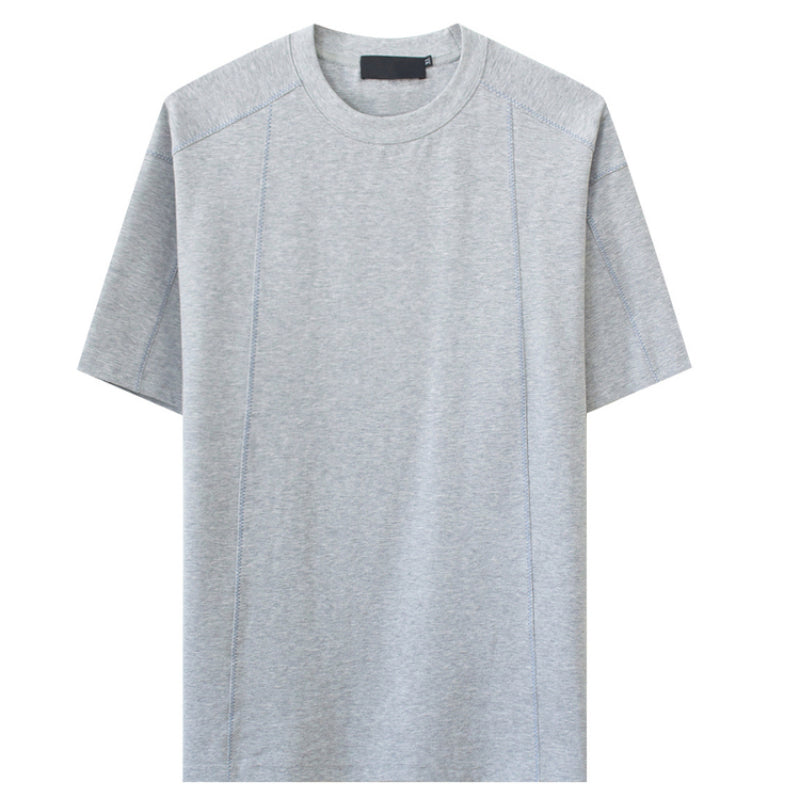 Round Neck Structured Clear Lines Loose T-shirt