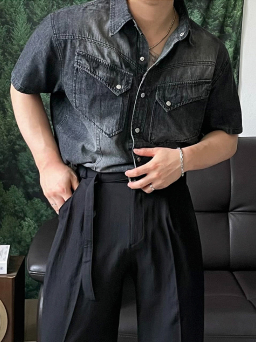 Vintage Loose Casual Washed Denim Shirt