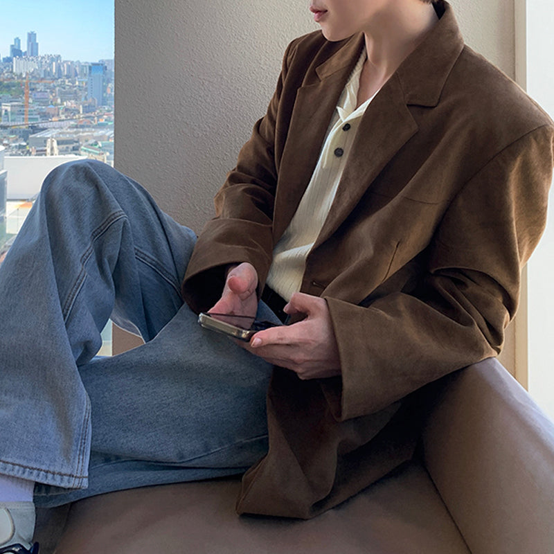 Casual Loose Fit Single-breasted Suit Jacket