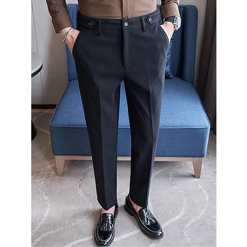 Men's Slim Business Straight Leg Casual Suit Pants
