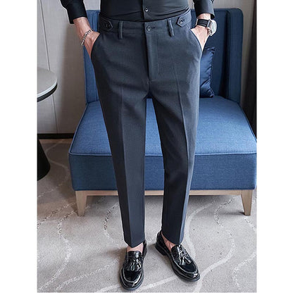 Men's Slim Business Straight Leg Casual Suit Pants