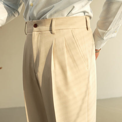 High Waist Straight No Ironing Wide Leg Trousers