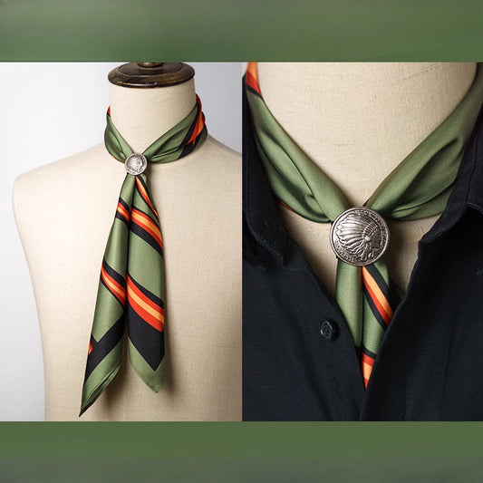 Vintage Green Square Scarf