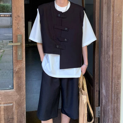 Irregular Loose Shorts Vest Suit