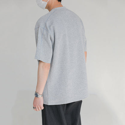 Round Neck Structured Clear Lines Loose T-shirt