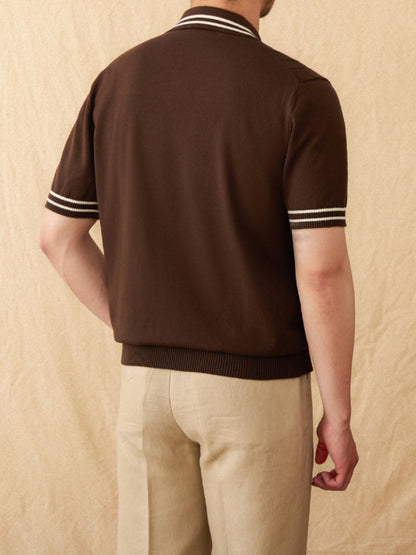 Italian Lapel Cotton Casual Knitted POLO Shirt