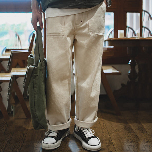 Men's Retro Loose Workwear Straight Wide Leg Pants