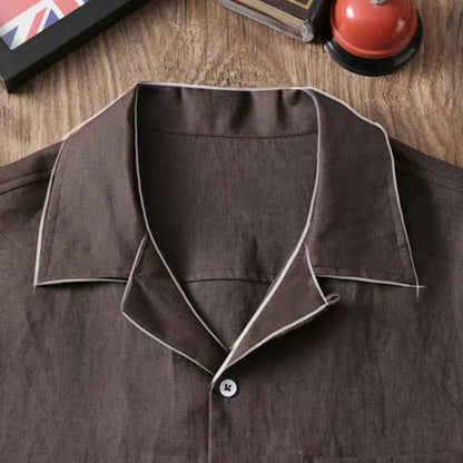 Breathable Loose Cuban Collar Linen Casual Shirt