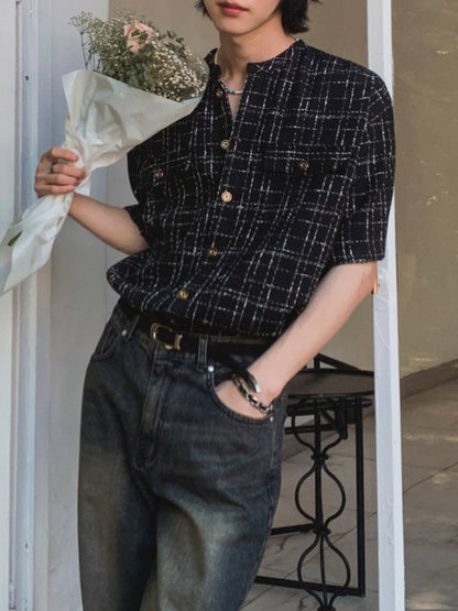 Loose Casual Striped Crew Neck Cardigan Shirt