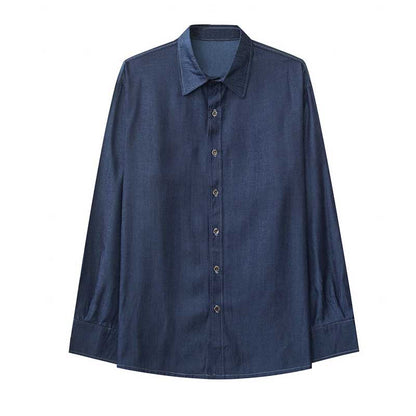 Loose Solid Color Drape Non-iron Shirt