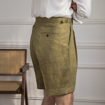 Italian 100% Linen Breathable Casual Shorts